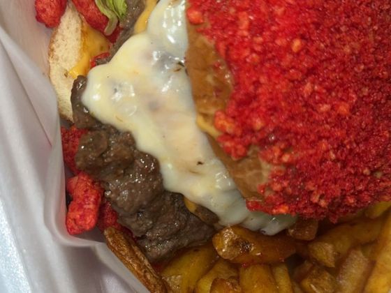 Flaming Hot Burger Meal