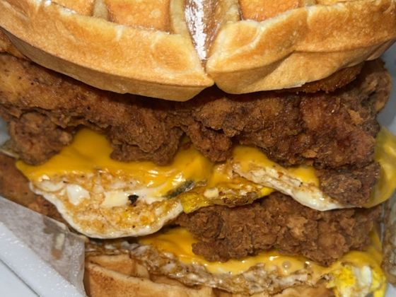 The 911 Chicken & Waffle Sandwich